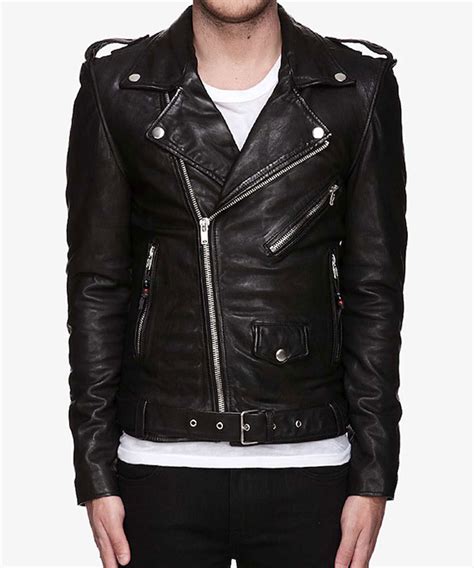 Black Leather Biker Jacket 